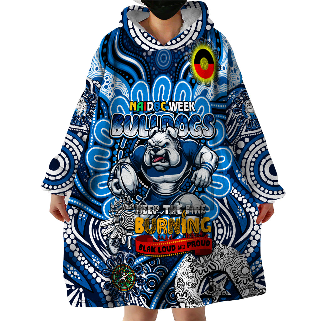 Custom NAIDOC Week 2024 Bulldogs Wearable Blanket Hoodie Mascot Rugby