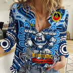 Custom NAIDOC Week 2024 Bulldogs Women Casual Shirt Mascot Rugby