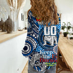 Custom NAIDOC Week 2024 Bulldogs Women Casual Shirt Mascot Rugby