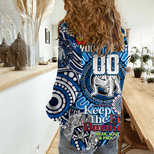 Custom NAIDOC Week 2024 Bulldogs Women Casual Shirt Mascot Rugby