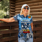Custom NAIDOC Week 2024 Bulldogs Women Polo Shirt Mascot Rugby