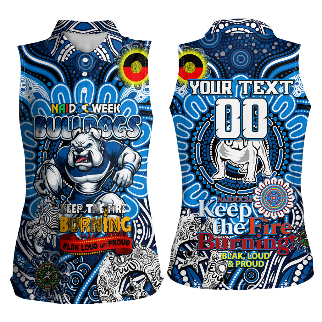Custom NAIDOC Week 2024 Bulldogs Women Sleeveless Polo Shirt Mascot Rugby