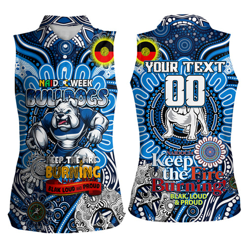 Custom NAIDOC Week 2024 Bulldogs Women Sleeveless Polo Shirt Mascot Rugby