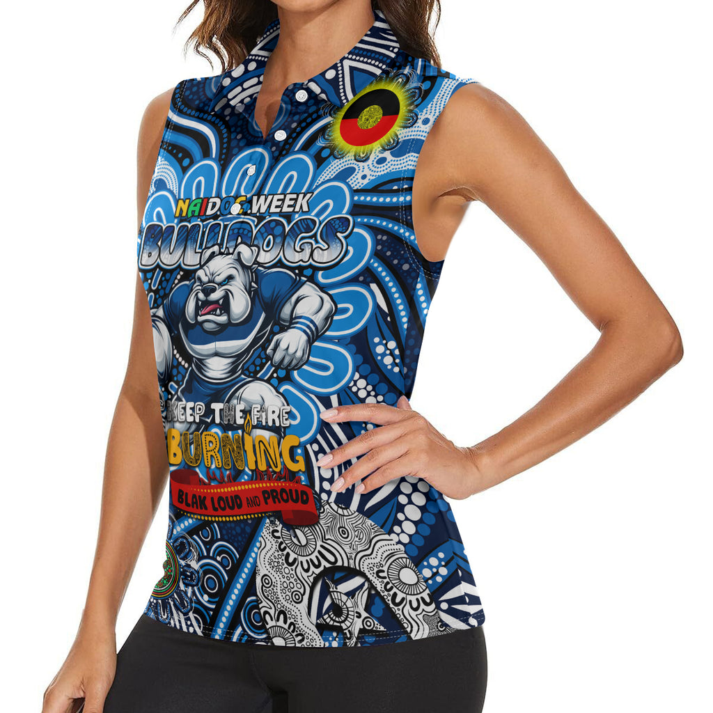 Custom NAIDOC Week 2024 Bulldogs Women Sleeveless Polo Shirt Mascot Rugby