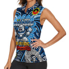 Custom NAIDOC Week 2024 Bulldogs Women Sleeveless Polo Shirt Mascot Rugby