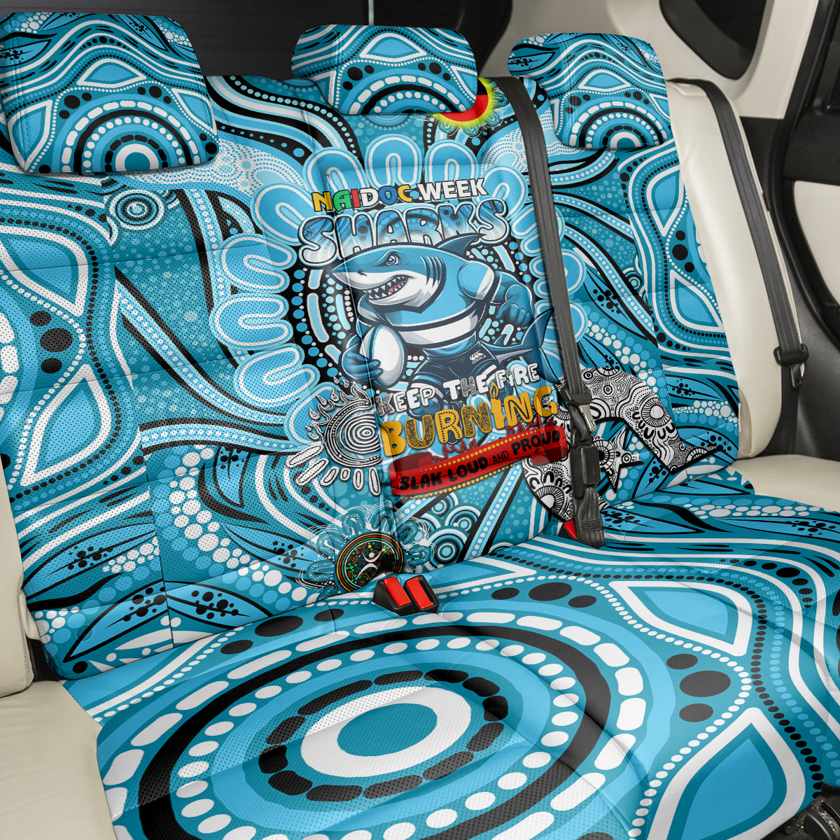 NAIDOC Week 2024 Sharks Back Car Seat Cover Mascot Rugby