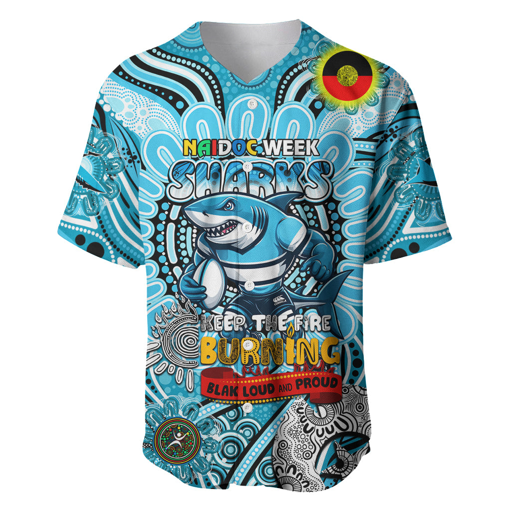 Custom NAIDOC Week 2024 Sharks Baseball Jersey Mascot Rugby