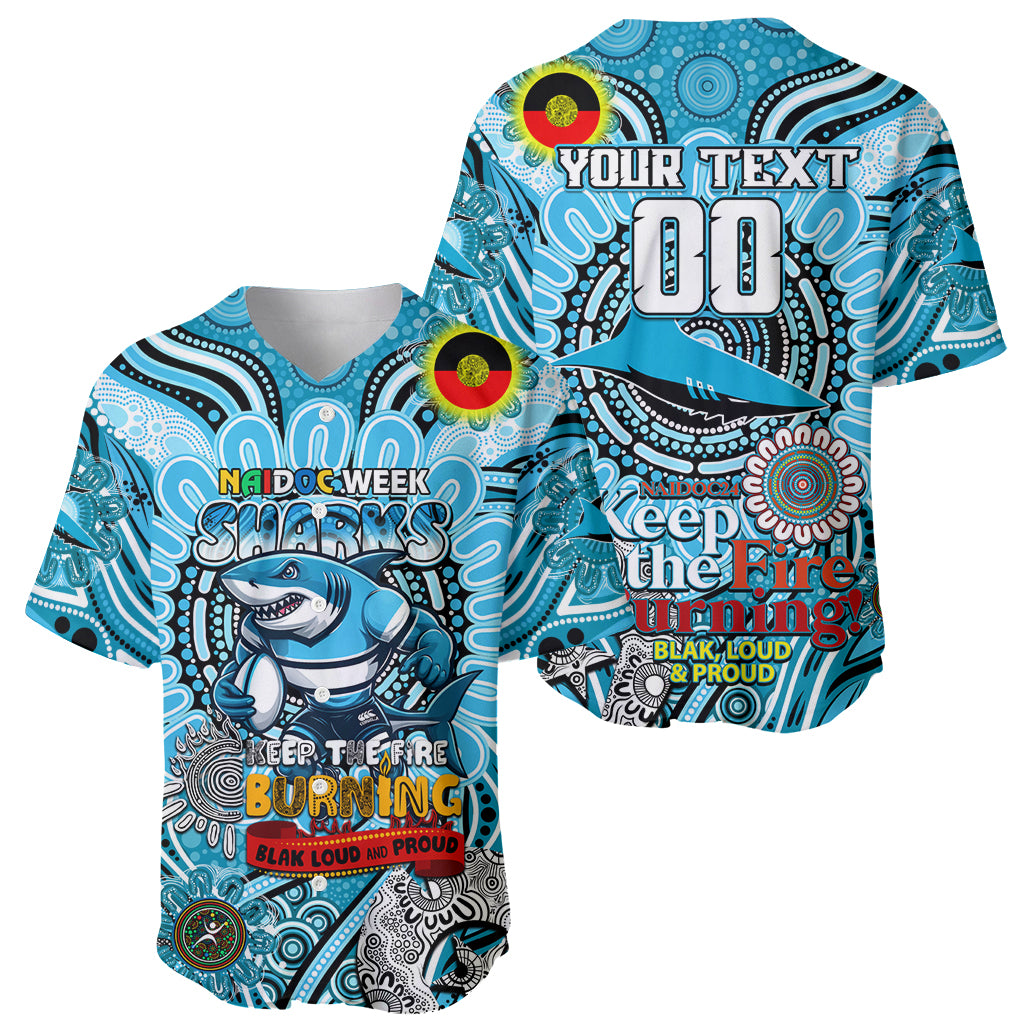 Custom NAIDOC Week 2024 Sharks Baseball Jersey Mascot Rugby