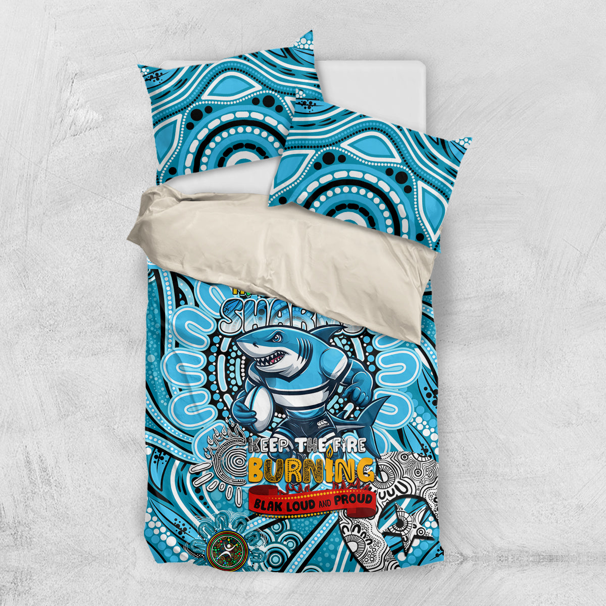 NAIDOC Week 2024 Sharks Bedding Set Mascot Rugby