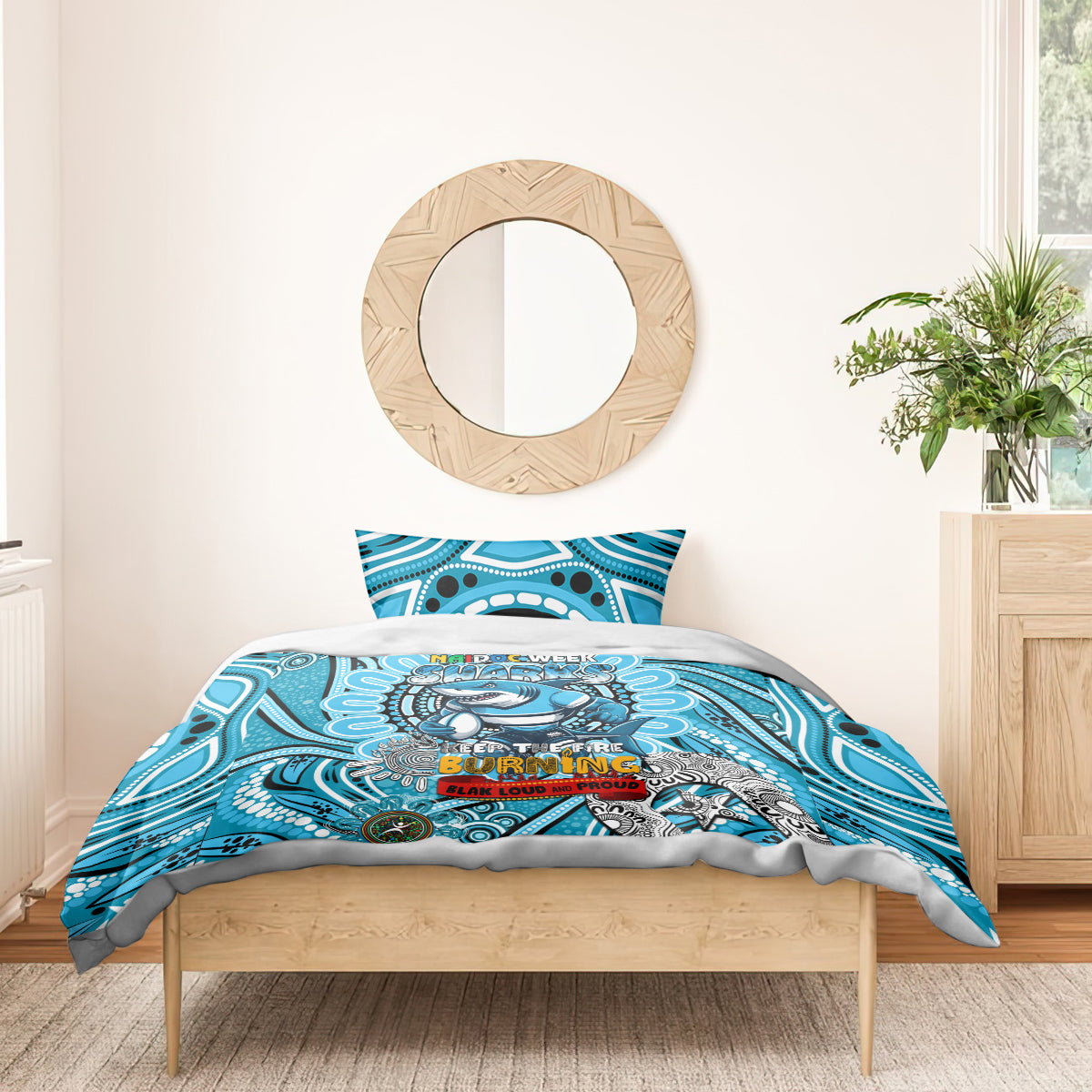 NAIDOC Week 2024 Sharks Bedding Set Mascot Rugby