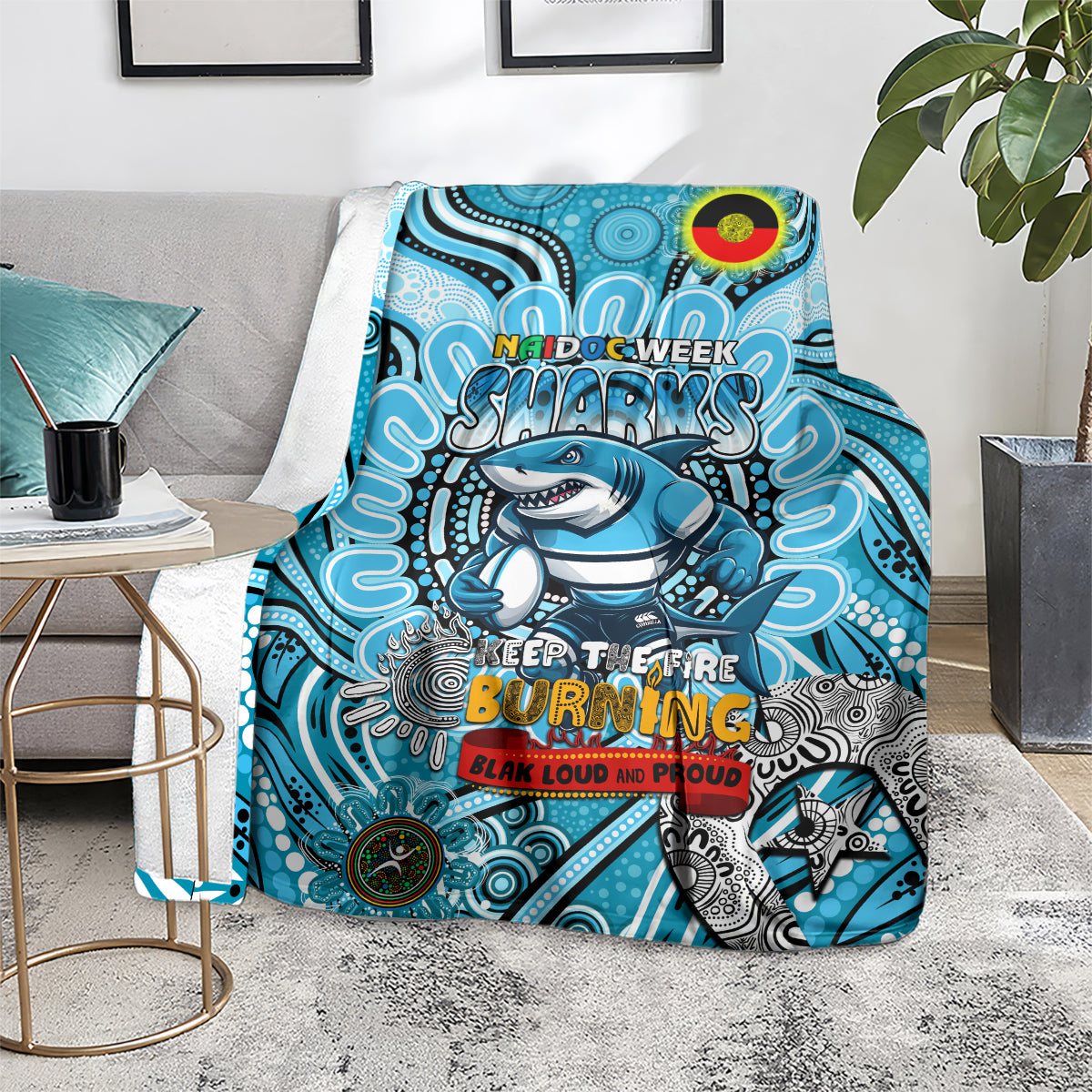 NAIDOC Week 2024 Sharks Blanket Mascot Rugby
