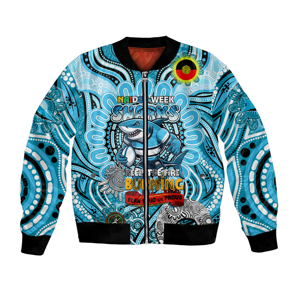 Custom NAIDOC Week 2024 Sharks Bomber Jacket Mascot Rugby