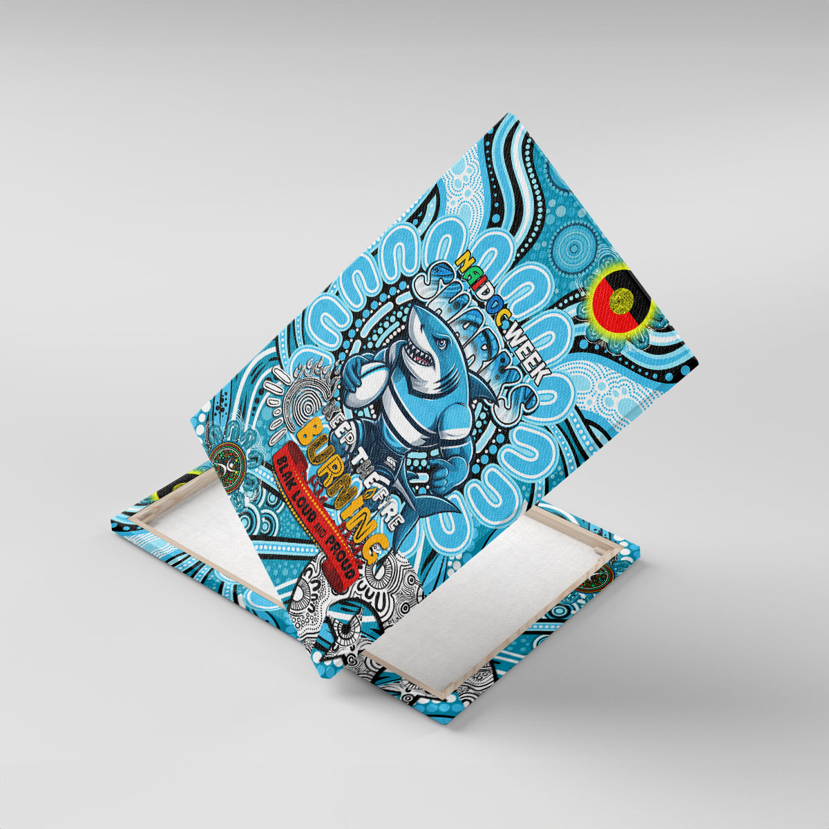 NAIDOC Week 2024 Sharks Canvas Wall Art Mascot Rugby