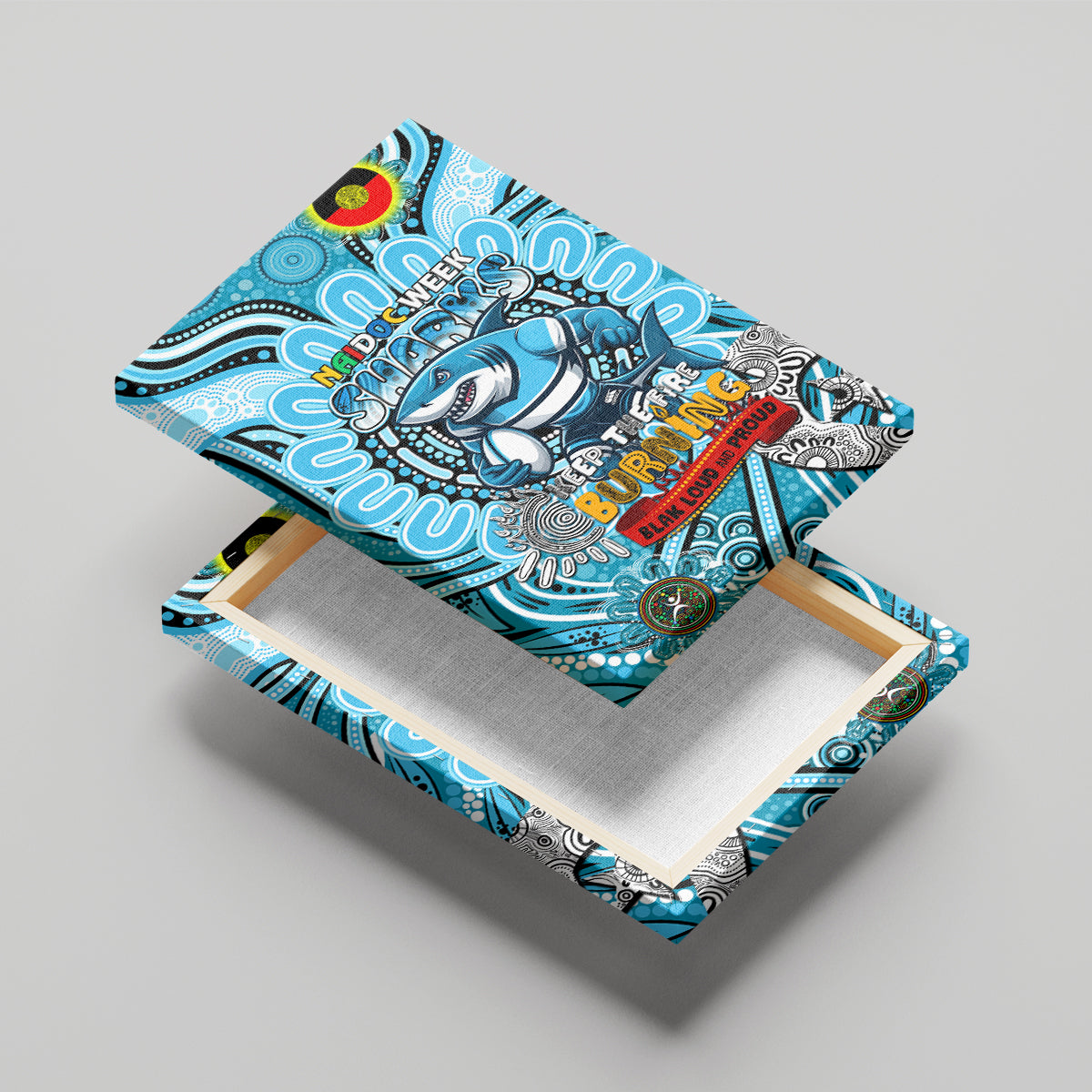 NAIDOC Week 2024 Sharks Canvas Wall Art Mascot Rugby