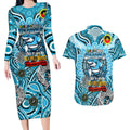 Custom NAIDOC Week 2024 Sharks Couples Matching Long Sleeve Bodycon Dress and Hawaiian Shirt Mascot Rugby