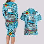 Custom NAIDOC Week 2024 Sharks Couples Matching Long Sleeve Bodycon Dress and Hawaiian Shirt Mascot Rugby