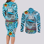 Custom NAIDOC Week 2024 Sharks Couples Matching Long Sleeve Bodycon Dress and Long Sleeve Button Shirt Mascot Rugby