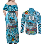 Custom NAIDOC Week 2024 Sharks Couples Matching Off Shoulder Maxi Dress and Long Sleeve Button Shirt Mascot Rugby