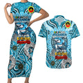 Custom NAIDOC Week 2024 Sharks Couples Matching Short Sleeve Bodycon Dress and Hawaiian Shirt Mascot Rugby