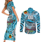 Custom NAIDOC Week 2024 Sharks Couples Matching Short Sleeve Bodycon Dress and Long Sleeve Button Shirt Mascot Rugby