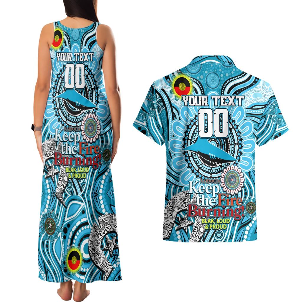 Custom NAIDOC Week 2024 Sharks Couples Matching Tank Maxi Dress and Hawaiian Shirt Mascot Rugby