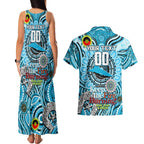 Custom NAIDOC Week 2024 Sharks Couples Matching Tank Maxi Dress and Hawaiian Shirt Mascot Rugby