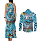 Custom NAIDOC Week 2024 Sharks Couples Matching Tank Maxi Dress and Long Sleeve Button Shirt Mascot Rugby