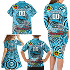 Custom NAIDOC Week 2024 Sharks Family Matching Long Sleeve Bodycon Dress and Hawaiian Shirt Mascot Rugby