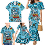Custom NAIDOC Week 2024 Sharks Family Matching Mermaid Dress and Hawaiian Shirt Mascot Rugby
