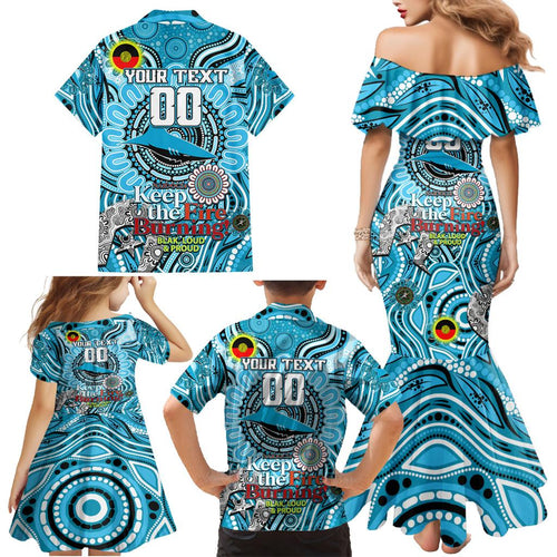 Custom NAIDOC Week 2024 Sharks Family Matching Mermaid Dress and Hawaiian Shirt Mascot Rugby