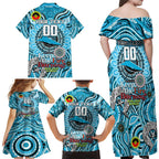 Custom NAIDOC Week 2024 Sharks Family Matching Off Shoulder Maxi Dress and Hawaiian Shirt Mascot Rugby