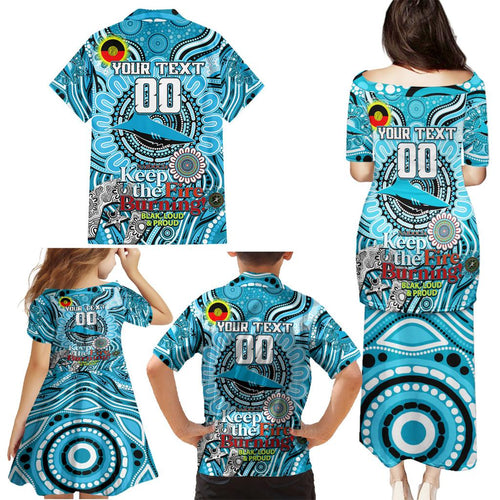 Custom NAIDOC Week 2024 Sharks Family Matching Puletasi and Hawaiian Shirt Mascot Rugby