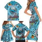 Custom NAIDOC Week 2024 Sharks Family Matching Short Sleeve Bodycon Dress and Hawaiian Shirt Mascot Rugby