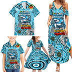 Custom NAIDOC Week 2024 Sharks Family Matching Summer Maxi Dress and Hawaiian Shirt Mascot Rugby
