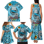 Custom NAIDOC Week 2024 Sharks Family Matching Tank Maxi Dress and Hawaiian Shirt Mascot Rugby