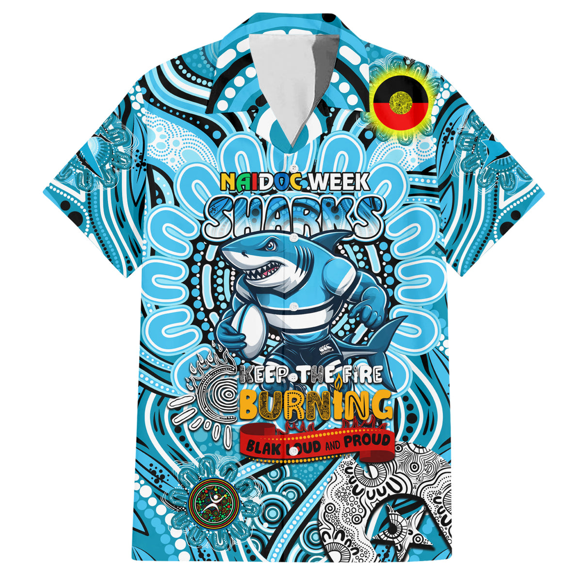 Custom NAIDOC Week 2024 Sharks Hawaiian Shirt Mascot Rugby