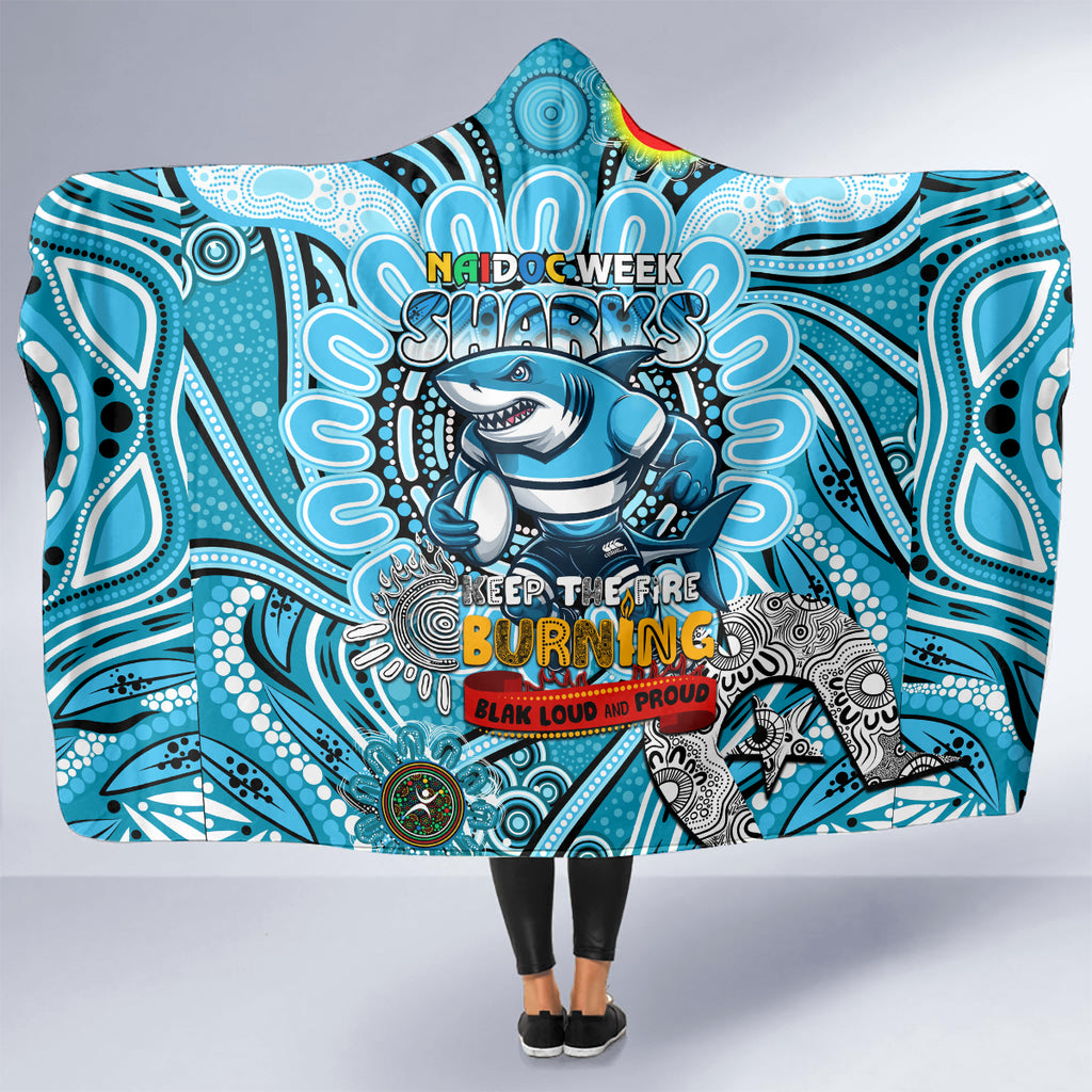 NAIDOC Week 2024 Sharks Hooded Blanket Mascot Rugby