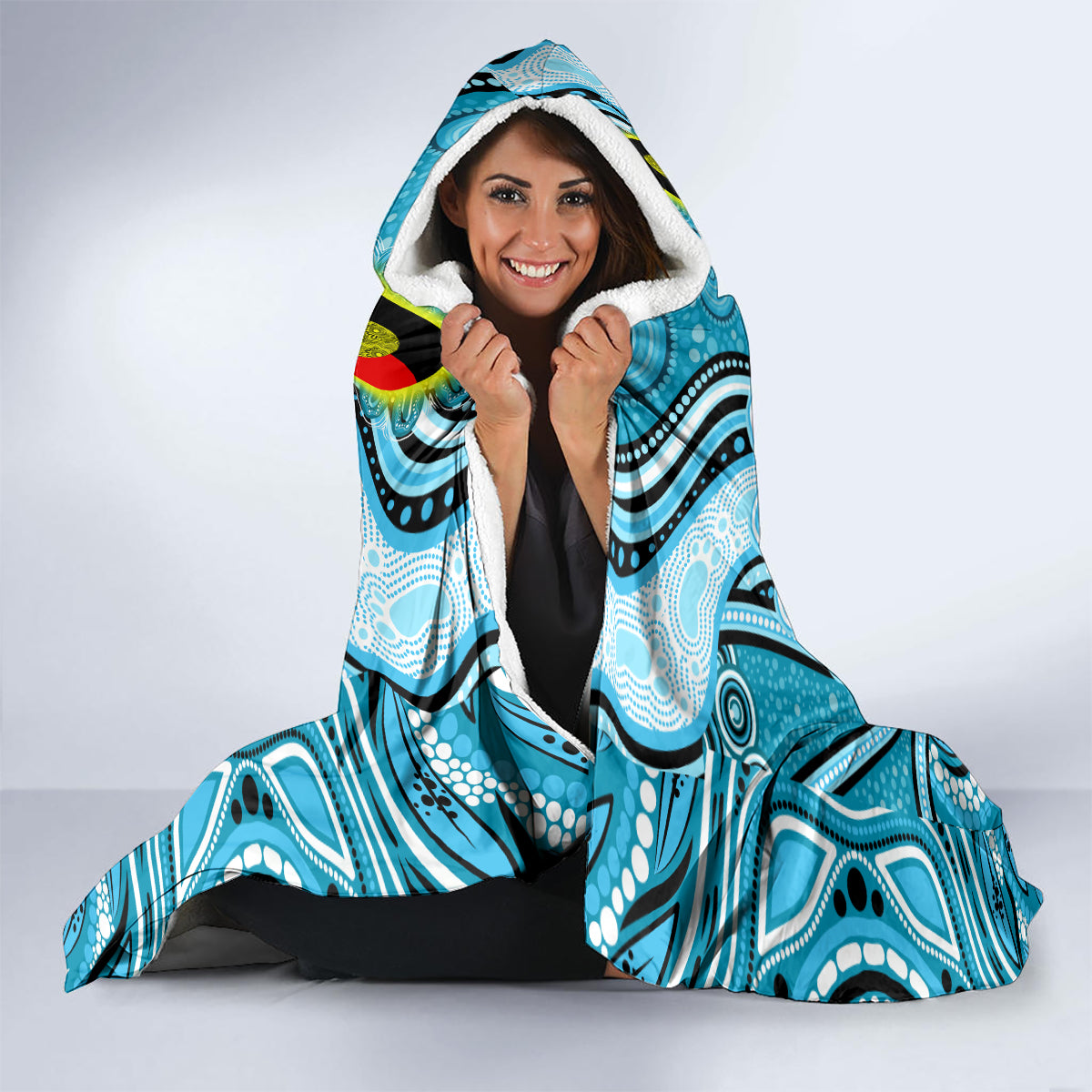 NAIDOC Week 2024 Sharks Hooded Blanket Mascot Rugby