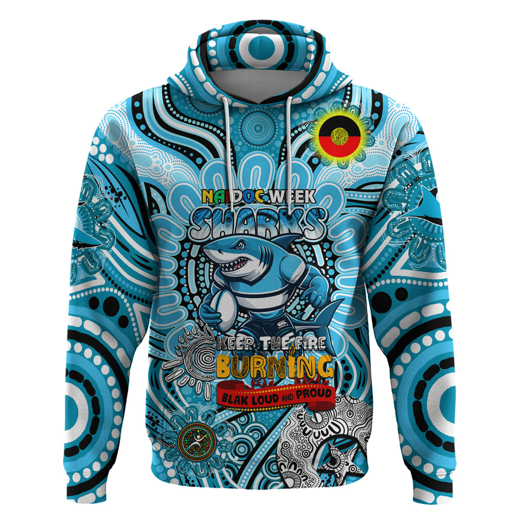 Custom NAIDOC Week 2024 Sharks Hoodie Mascot Rugby