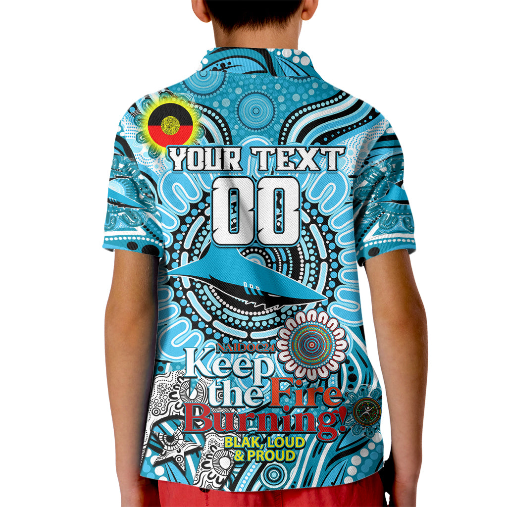 Custom NAIDOC Week 2024 Sharks Kid Polo Shirt Mascot Rugby