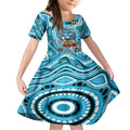 Custom NAIDOC Week 2024 Sharks Kid Short Sleeve Dress Mascot Rugby