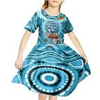 Custom NAIDOC Week 2024 Sharks Kid Short Sleeve Dress Mascot Rugby