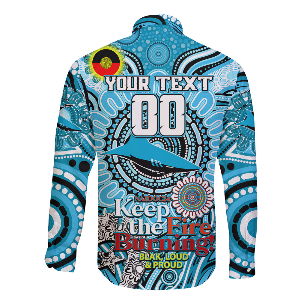 Custom NAIDOC Week 2024 Sharks Long Sleeve Button Shirt Mascot Rugby