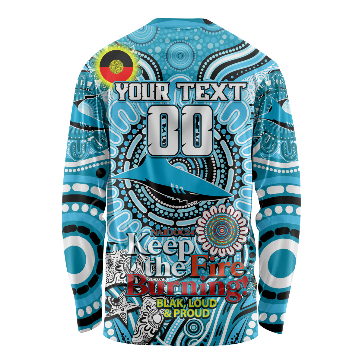 Custom NAIDOC Week 2024 Sharks Long Sleeve Shirt Mascot Rugby