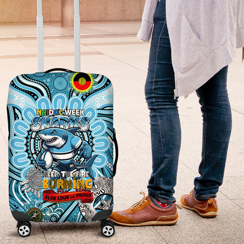 NAIDOC Week 2024 Sharks Luggage Cover Mascot Rugby