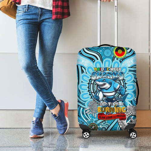NAIDOC Week 2024 Sharks Luggage Cover Mascot Rugby