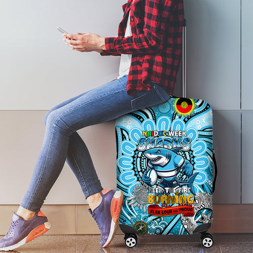 NAIDOC Week 2024 Sharks Luggage Cover Mascot Rugby
