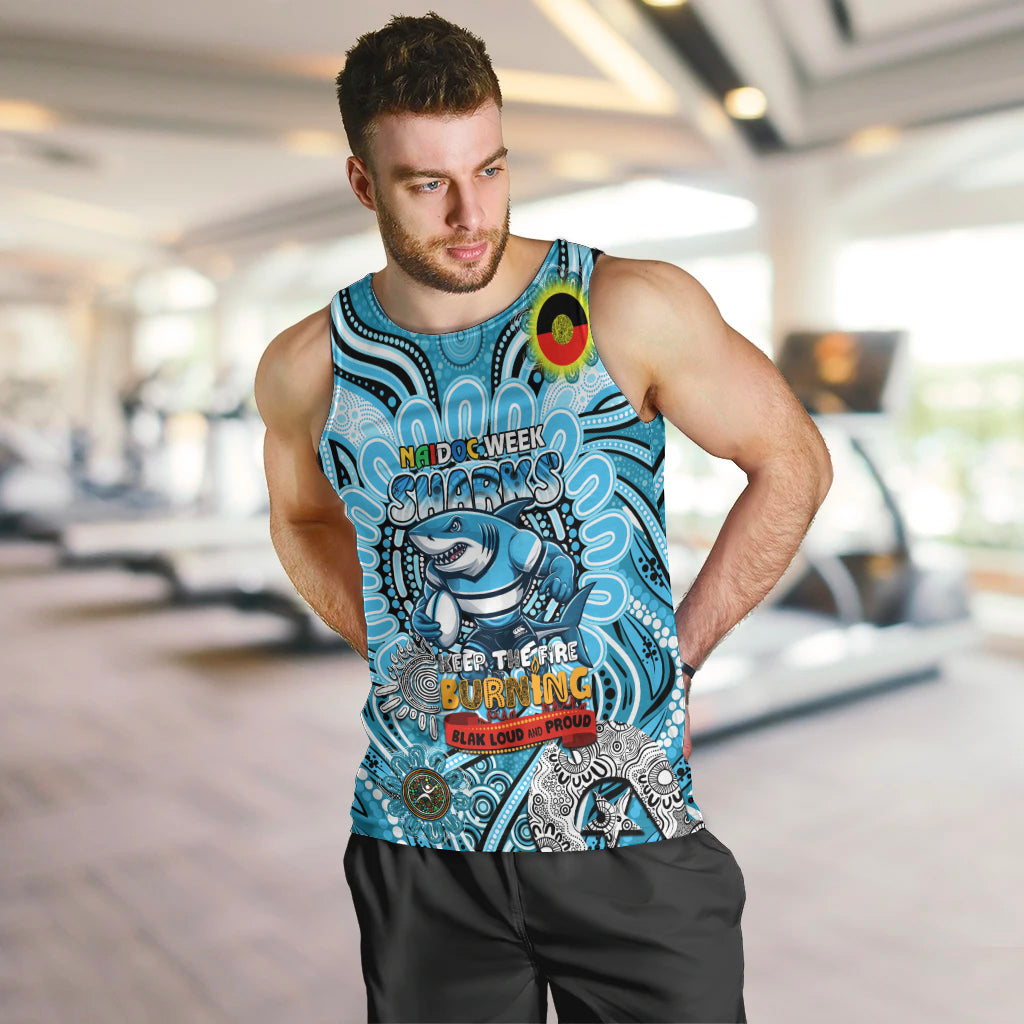 Custom NAIDOC Week 2024 Sharks Men Tank Top Mascot Rugby