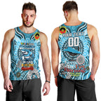 Custom NAIDOC Week 2024 Sharks Men Tank Top Mascot Rugby