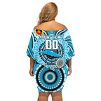 Custom NAIDOC Week 2024 Sharks Off Shoulder Short Dress Mascot Rugby